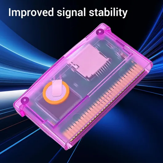 Cartouche SD GBA, Cartouche de Jeu Flash Cart, Prise en Charge de la Carte TF pour GBA/SP/GBM/IDS/NDS/NDSL pour GameBoy Advanced, Format FAT, capacité Maximale jusqu'à 2 Go (violet Violet Transparent