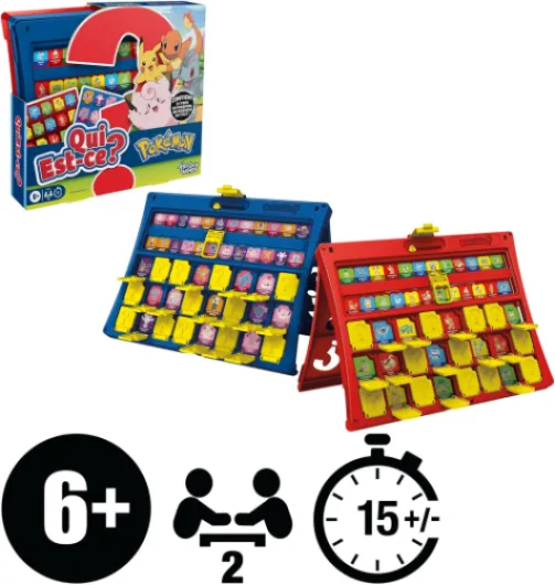 Qui est-ce ? édition Pokémon - 48 Pokémon - Jeu de Plateau Familial Compact et Amusant pour Enfants - 2 Joueurs - 15 Min - - dès 6 Ans - Version Française Pokemon