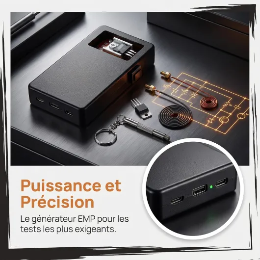 Générateur électromagnétique Portable avec Kit Générateur d'impulsions électromagnétiques EMP Haute Fréquence, 150 MHz, Générateur d'impulsions électromagné Puissance, Noir