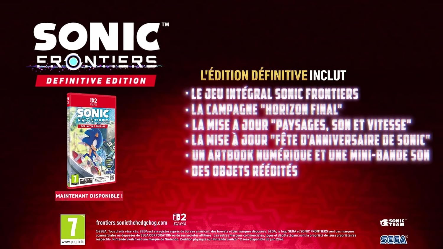 Sonic Frontiers Definit - Ed - Switch2 FRA