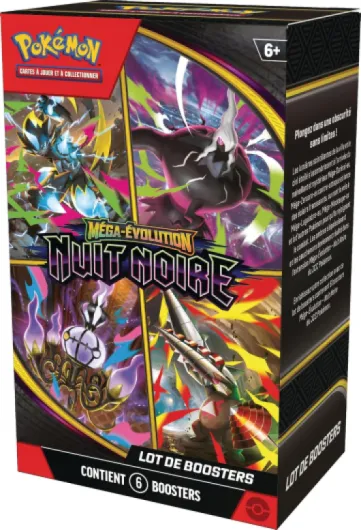 : Lot de boosters Méga-Évolution– Nuit Noire (6boosters)